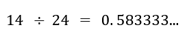 Calculation for 14k gold percentage